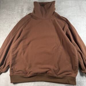 Brown oversized mock neck sweatchirt with pockets size XL
